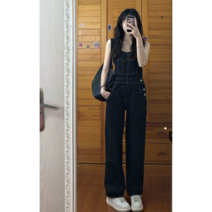 (린이네 점빵) 작은 여성용 가을 데님 점프수트