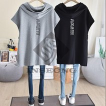 여성조끼 빅사이즈 민소매 후드 집업 맨투맨 조끼