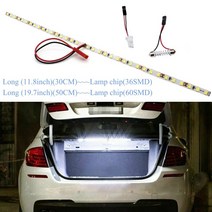 3600-12000lm led 스트립 라이트 테이프 꽃줄 t10 자동차 트렁크화물 지역 수하물 칸 내부 조명 흰색 6000k, 50cm 19.7인치 60smd, 크세논 화이트 6000k