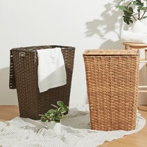 한샘 볼드 PE 라탄 패턴 햄퍼 (5종/택1) 빨래함 세탁바구니, 03.라탄 패턴 햄퍼 원형_브라운