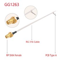 1pc RG316 케이블 SMA 여성 WIFI 무선 라우터에 대 한 PCB 솔더 피그 GPS GPRS 낮은 손실 Jackplug 와이어 커넥터, 01 RP SMA F to PCB A _ 02 15C