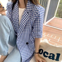대박난박양 체크 썸머 자켓