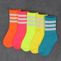 (705)-샤이니 링글 5족 set 형광칼라 링글 쫀쫀 고급양말