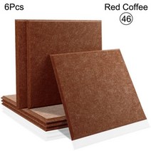 흡음판 스퀘어 사운드 흡수 벽 패널 6 Pcs 도어 씰 스트립 방음 소재 음악 스튜디오 음향 절연, CHINA, 46--Red Coffee