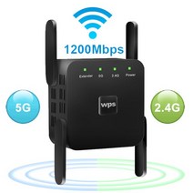 와이파이 증폭기 공유기 인터넷 5Ghz 무선 리피터 5G 2.4G 라우터 1200Mbps 앰프 익스텐더 장거리 신호 부스터, [02] US Plug, [03] 5G Black