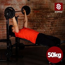 기타 비에스 헬스용품 접이만능 벤치프레스 50kg 세트 (중봉 150cm + PVC바벨 40kg)