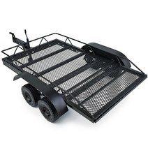소형트레일러 미니트레일러 캠핑카트레일러 AXSPEED-RC 자동차 금속 트레일러 카고 캐리어 1/10 Axial SCX1, 01 Black