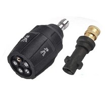 고압세척기 노즐 청소 세차 용품 도구 부속품 압력karcher k2-k7 퀵 커넥트 용 5 in 1 로터리 터빈 어댑터 도구 용품, 검은색