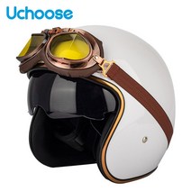 DOT 오픈 페이스 카스코 모토 할리 바이크 오토바이 액세서리 남성용 레트로 헬멧 카페 레이서 인증, [03] L, [15] 15