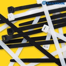 자이언트록 케이블타이 각종 전선 케이블 선 정리 100개 소포장 다양한 사이즈 모음, 370mm, 백색