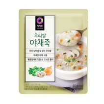 청정원 우리쌀 야채죽 60g, 상세설명 참조, 없음