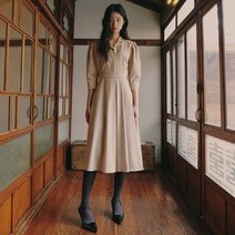 가니송 LMJ Gold Button Long Wrap One-piece_beige