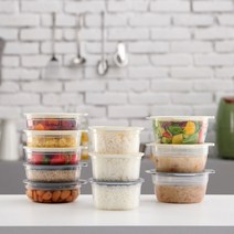 이지앤프리 밀폐용기 전자렌지 냉동밥보관용기 400ml 12P 450ml 9P 650ml 세트6P, 국용기 650ml 그레이, 12개  (채반 2EA)