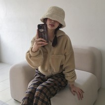 쉐얼유 여성 앤드 하이넥 덤블 숏 자켓