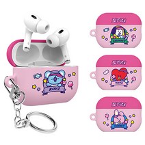 디핏 BT21 핑크 캔디샵 에어팟 프로2 슬림 케이스, 치미+디핏 그립톡 증정