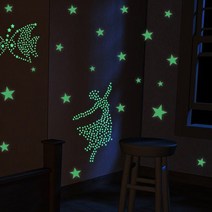 달자샵 100+100 방을 은은하게 밝혀줄 야광 별 스티커 대용량세트 천장 벽 꾸미기, 1세트(100P)+1세트(100P), 블루