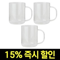 루시드랩 베이직 투명 내열유리 머그컵 430ml 3개