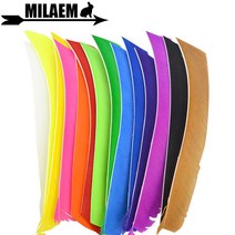 100pcs 양궁 전체 길이 진짜 칠면조 깃털 화살표 깃털 fletching 왼쪽 날개 사냥 촬영 diy 화살표 액세서리, 자두