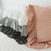 [천삼백케이] [바이지미] 빈티지 무드 프릴 베개커버(50x70베개솜포함)