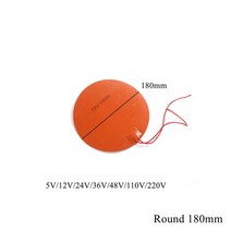 충전식찜질기 5V 12V 24V 110V 220V 실리콘 고무 난방 패드 원형 히터 오일 엔진 탱크 매트 플레이트 연, 04 Round 180mm_06 220V