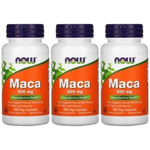 나우푸드 Now Foods 마카 500mg 100베지캡슐 페루산 마카뿌리 코셔 채식주의자 비건 베지테리언 X 3통