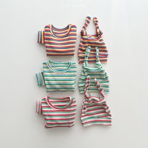 봄 오뜨베베 아기실내복 홈웨어 토마토 골지 전신슈트 set (보넷포함)