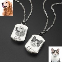고양이 목걸이 반려동물 유골함 화장 보석 사용자 정의 애완 동물 초상화 항아리 개 재 기념 펜던트