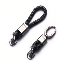 생활양식 2개 키링 자동차 명품 가죽 키홀더, 블랙, 1set
