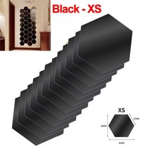 미니 거울 벽 스티커릴 자체 접착 탈착식 육각형 데칼 DIY 거실 침실 홈 데코 24 개 6, XS-Black-46x40x23mm_6Pcs