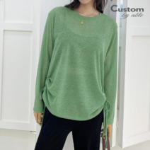 커스텀에이블_세일 한정수량/패플단독 커스텀에이블 사이드 셔링끈 긴팔 티셔츠_C2108TS246C