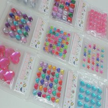 토마솔리 1000 반짝반짝 큐트큐빅스티커 귀여운데코아이템 보석스티커 꾸미기스티커 꾸미기재료 DIY 재료, 36종(전체세트)