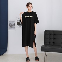 주디앤 여성 시티 프린팅 반팔 미디 원피스