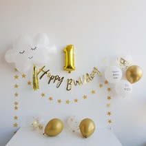 생일 풍선 세트 아기1000일 두돌 생일상, 골드SET