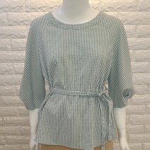 이엔씨 이엔씨 퍼프소매 체크 블라우스 ENBA12461O