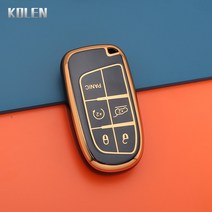 호환 TPU(열가소성 폴리우레탄)자동차 원격 키 케이스 커버 셸 지프 변절자그랜드 체로키 램 충전기 1500챌린저 크라이슬러 섭씨 300도여행, 검은색, 규격 없음