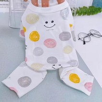 타월 애견 가운 작은 개를 위 달콤 애완견 점프 슈트 잠옷 시추 요크셔 테리어 잠옷 오버올 강아지 고양이 옷 의류 파자마 치엔, XXL-suit 5-7kg, 09 Smile