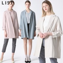 리스트 [리스트] 솔리드 린넨 코튼 오픈 롱 재킷
