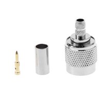 TNC 남성 플러그 RF 동축 커넥터 크림프 케이블 RG58 RG142 RG400 LMR195 용 NickelPlated, 은