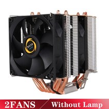 6히트 파이프 RGB CPU 쿨러 X79 X99 3 핀 PWM 4 핀 인텔 LGA 1150 1200 1366 AMD AM3 AM4 Ventilador, 04 2FANS-Without Lamp_01 4PIN