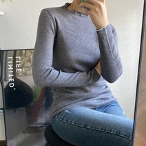 뜨개진 여성용 레이스 반폴라 니트