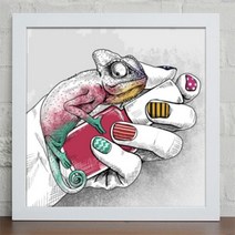 iw185-스케치애니멀 예술 디자인액자 블랙/2타입-선비원숭이의붓글씨, 블랙