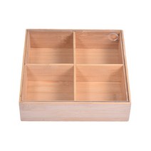 천연 대나무 차 상자 뚜껑 4 구획 커피 티백 스토리지 홀더 부엌 캐비닛에 대 한 설탕 주최자, CHINA