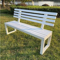 색깔있는 등받이 벤치 원목 흰색 캠핑장 노란색 공원 단철 정원 튼튼한, 01 화이트 200x40x45