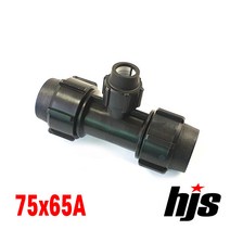HJS PE 이경 티 75x65A (이경 T 나사조임식 75mm 65mm), 1개