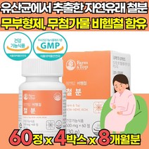 무부형제 유산균배양 자연유래 철분 비헴철 유기농 부원료 철분제 임산부 임신 준비 초기 중기 후기 수유부 모유수유 출산후 어린이 청소년 가임기 20대 30대 여성 여자 영양제, 60캡슐 X 4박스 (4개월분)