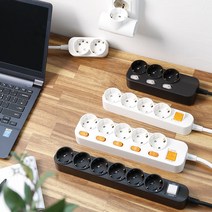 국산 접지 멀티탭 일반 1.5m 2구 3구 4구 5구 6구 화이트 블랙 멀티 콘센트, 1m 블랙, 절전형 6구
