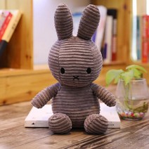 미피 봉제인형 러블리 토끼 피규어 웨딩 인형 흰토끼 쿠션 여자 침대 아동 털 장난감 선물, 그레이, 25센티