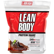 라브라다뉴트리션 린바디 lean body 프로틴 쉐이크 단백질 파우더 다크초코 1120g, 다크 초콜릿 케이크, 2.47파운드(1팩)