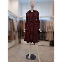 비지트인뉴욕 벨티드 체크 플레어 원피스 VXAOP20