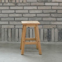 리빙숲 원목 사각스툴 Small, 우드